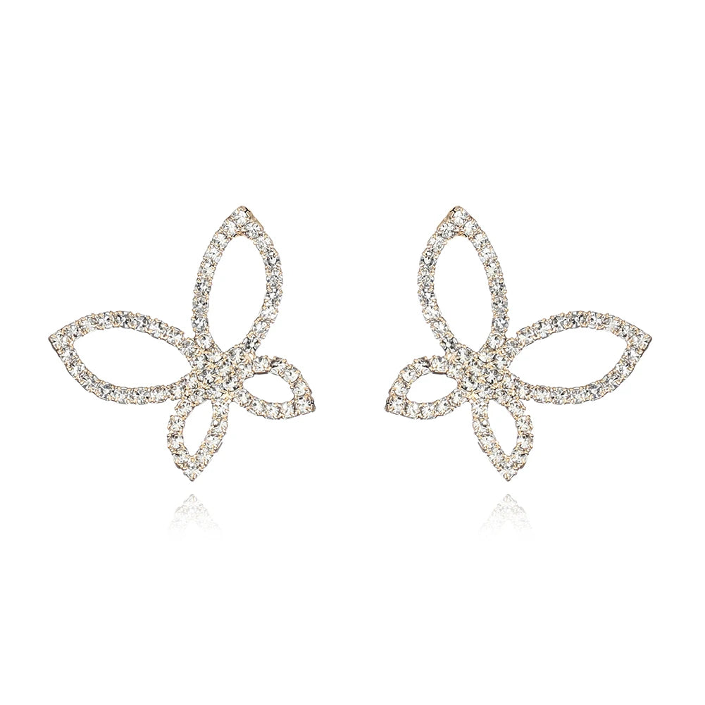 New Fashion Design Gold Plated Zircon Silver 925 Post Butterfly Stud Earrings for Women Category Fashion Jewelry Earrings