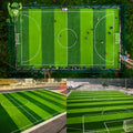 S-Shape Non-Infill Football Artificial Grass Turf Wear-Resistant Synthetic Soccer Field Carpet for High Traffic Sports Ground MegaBDM