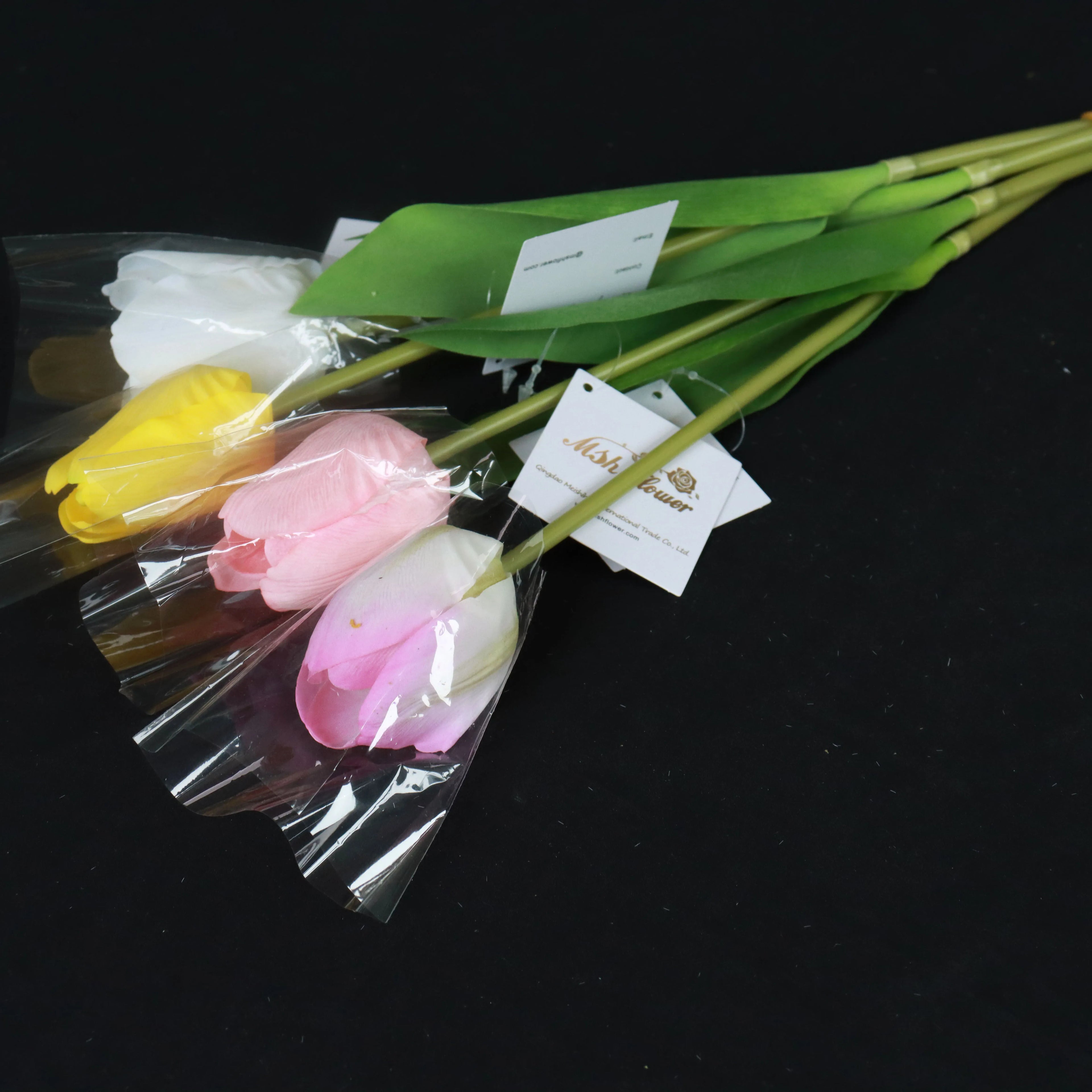 M120 Wedding Home Floral Decorative Artificial Mixed Flowers Real Touch Latex Silk Artificial Tulip Flowers Bulb Tulips Flower