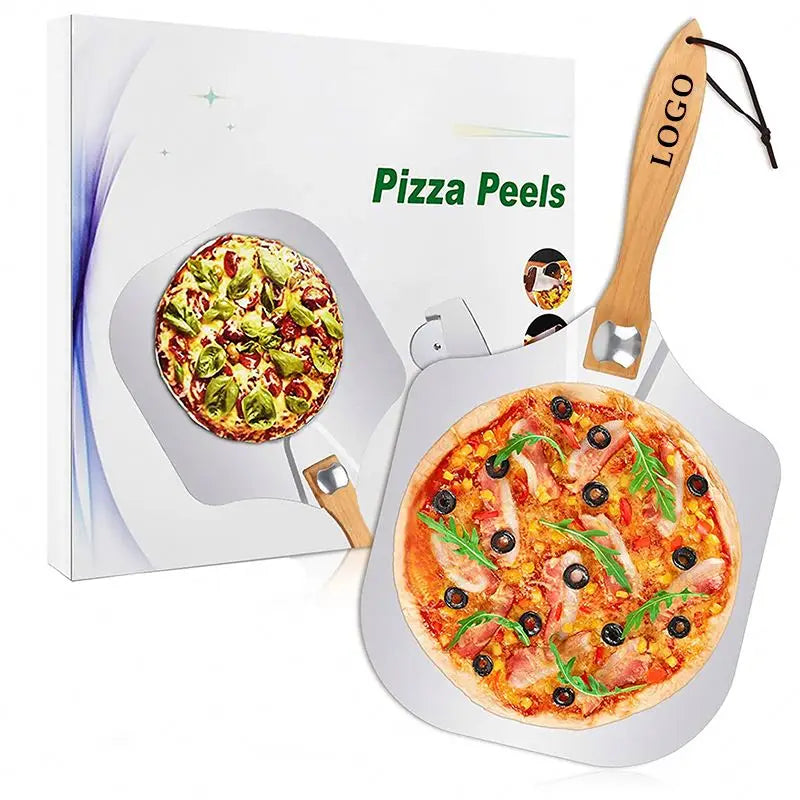 Wholesale  Selling Wood Handle Pizza Peel Non Stick Aluminum Pizza Peel