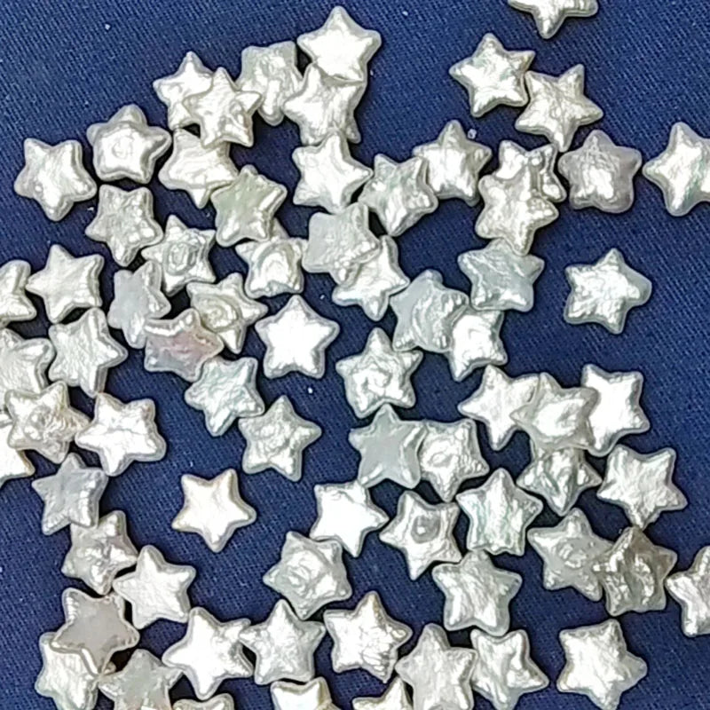 AAA Grade 11 mm White Freshwater Pearl Star Baroque Nature Style with Half Hole High Luster DIY High Luster Nature Pearl