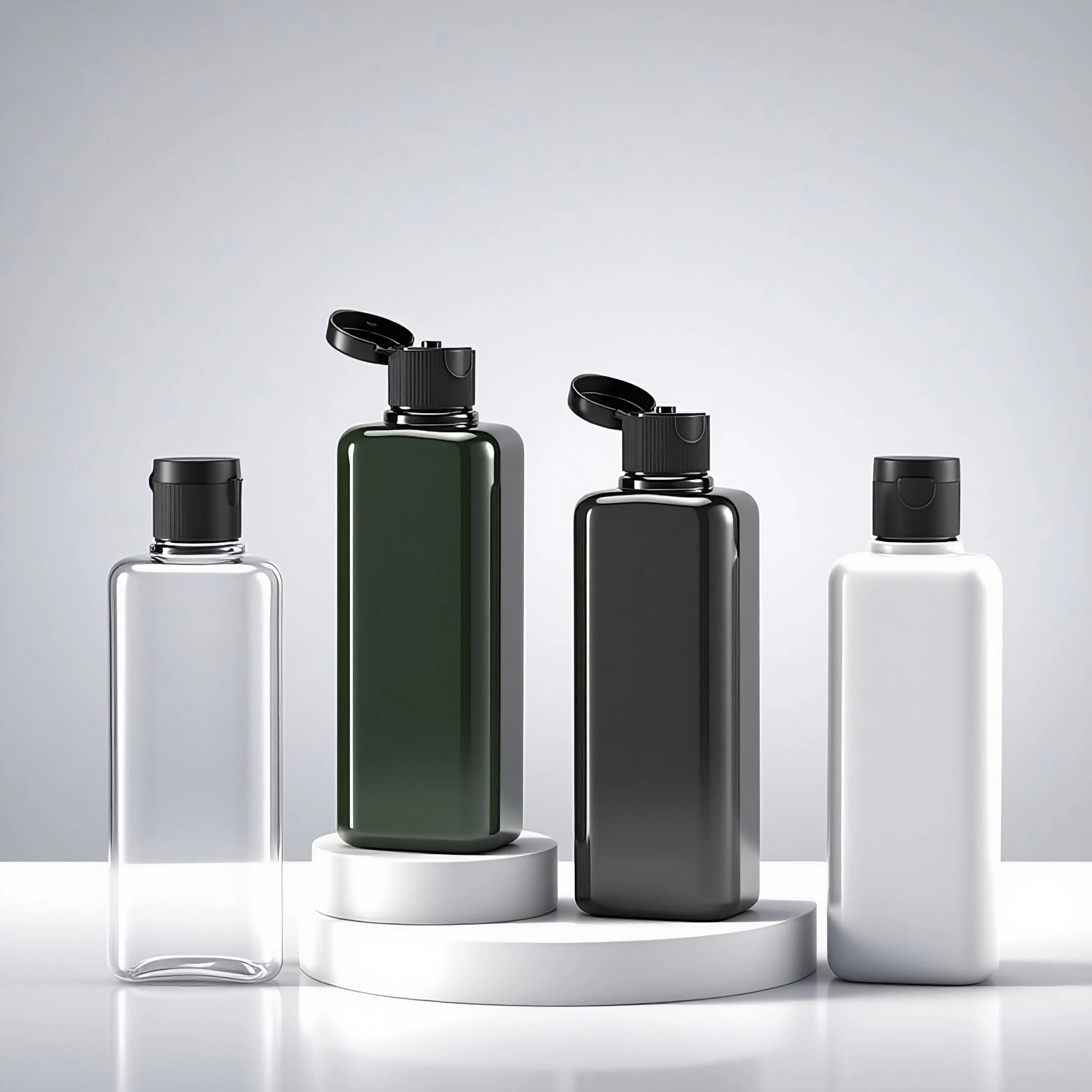 Wholesale Custom 150ml 200ml Disc Top Cap Plastic PET Body Wash Container Shampoo and Conditioner Bottle