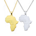 Hot Selling Trendy Platinum Plated Gold Silver Unisex Necklace Africa Map Pendant Hip Hop Rock Accessories Copper Alloy Jewelry