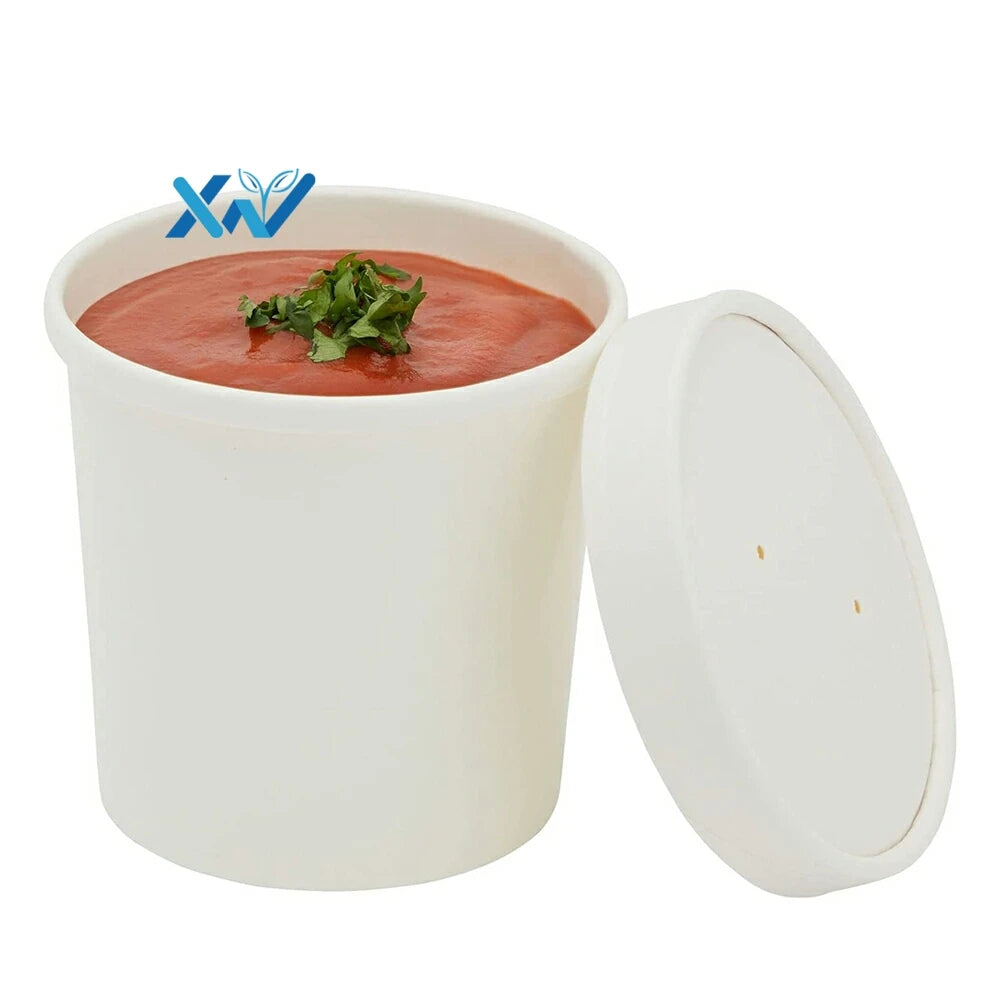 Disposable 16oz Paper Bowl with Lid Paper Bowl Take Away Bowl Recyclable Material