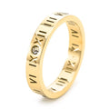 Wholesale Classic Fashion Jewelry Couple Rings 18K Gold Stainless Steel Drill Zircon Hollow Roman Numeral Rings for Women Men