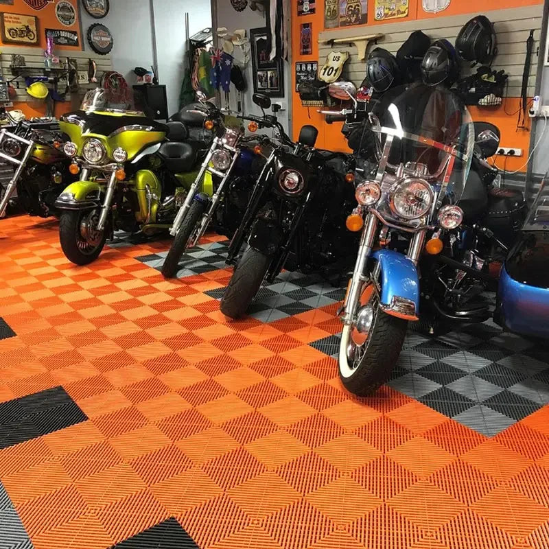 Durable 400*400*18MM Car Wash Drainage Garage Floor Tile Oil Resistant Vinyl Floor Tile for Auto Show