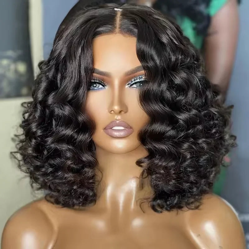 Transparent 13X4 Lace Frontal Wigs Human Hair Glueless Brazilian Virgin Hair Pre-Plucked Middle Part Loose Wave Wigs 10-30"