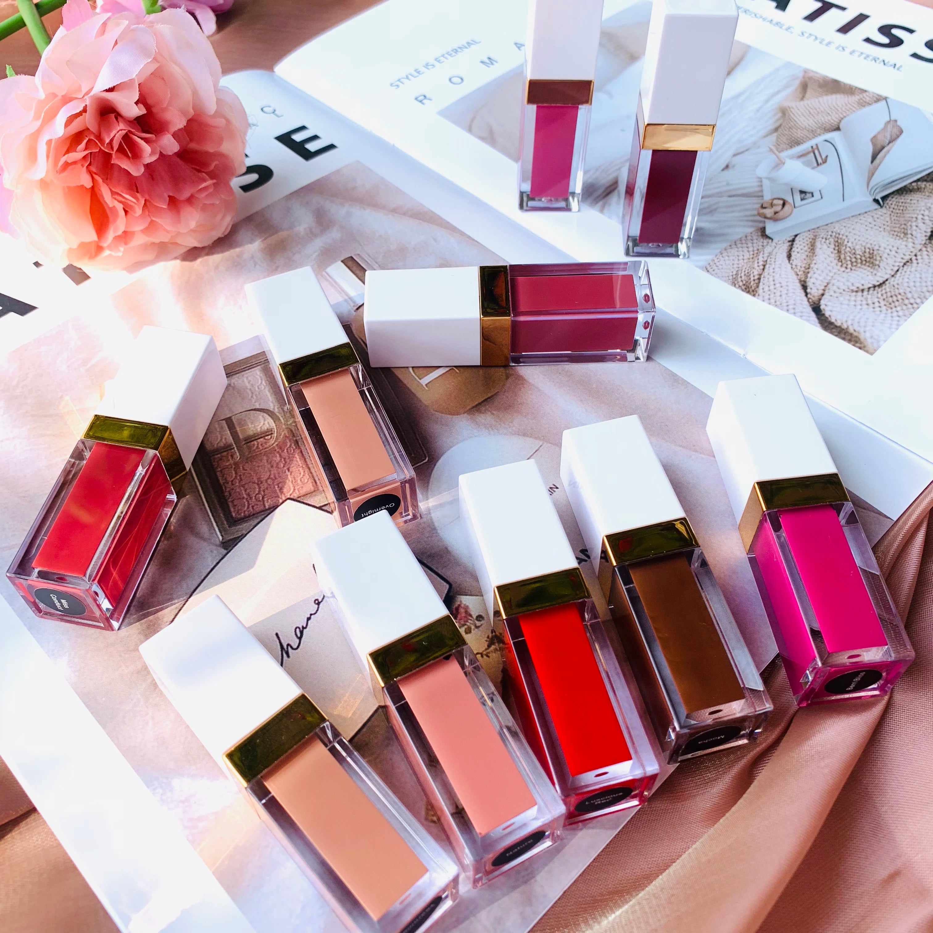 Wholesale Lipstick Private Label 30 Color Shimmer Vegan Lip Gloss Dropshipping Service