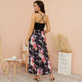 European and American Maternity Wear Ouze WISH Print Sling Contrast Stitching Breastfeeding Sleeveless Dress
