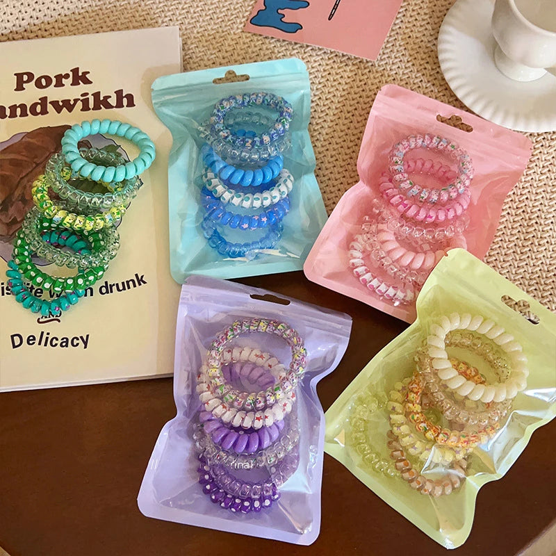 Popular Choice Summer High Elasticity Durable Hair Ties Headband Hair Rope Colorful Phone Line Hair Bands Gifts for Women