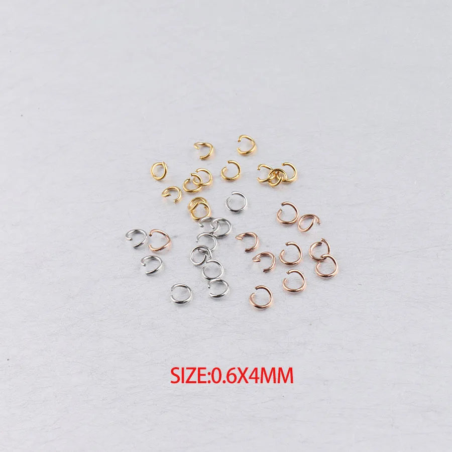 100PCS Open O Rings 0.6*4mm Stainless Steel Jump Ring for Jewelry Making