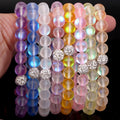 Wholesale Natural Austrian Crystal Stone Bracelet Micro Pave Zircon Charms for Men & Women Elastic Jewelry for Weddings & Gifts