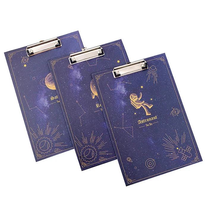Purple Dreamy Starry Sky Standard A4 Paper Clip Board PinGlory PG2-20230513-1 for Classroom Office Environmentally Friendly
