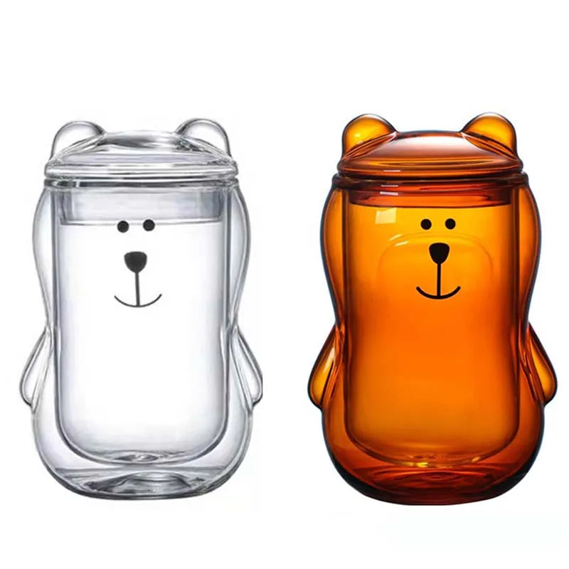 Cartoon Cute Bear Coffee Mug Heat Resistant Glass Cups