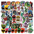 50Pcs Anime Power Rangers Decorative Stickers for Girl Kids Suitcase Laptop Bike Guitar Water Bottle Skateboard Vinyl PVC Decals