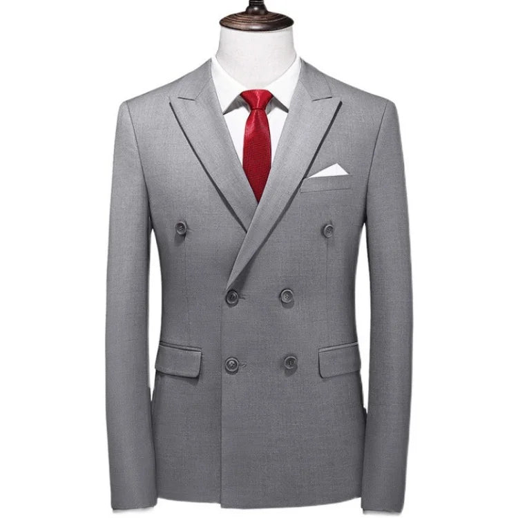 Men's fashion multi-color double-breasted suit Korean version slim-fit plus size suit jacket for men