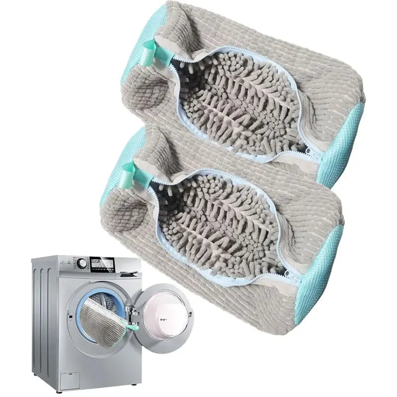 Portable Travel Shoe Cleaning Bag Durable Reusable Polyester Mesh Laundry Bag Zipper Tear Resistant for Shoe Washing Machine