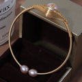 Wholesale 18k Gold Plated Homemade Pink Pearl Bracelet 13mm Freshwater Pearl Bracelet for Women-for Weddings and Gifts