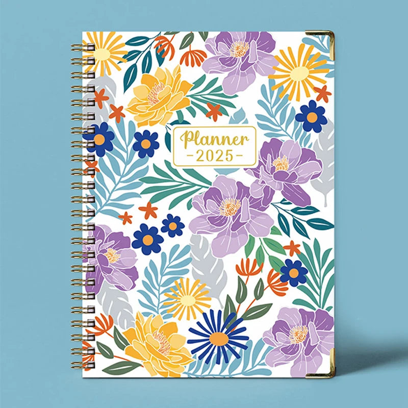 Custom Flowers Cover Design Inner Pages Double Side Printing Spiral Notebook