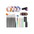 TAMAX NAK011 NAIL ART KITS Acrylic Nail Brush Set Drawing Liner Brushes Dotting Pen Big Dust Brush Gem Picker Sponge Stamping