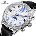 Forsining Watches Reloj Para Hombre Luxury Men Genuine Leather Strap Automatic Mechanical Watch