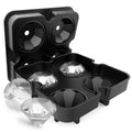 Ice Cube Trays Diamond Ice Cube Molds Reusable Silicone 4 Cavity Ice Maker for Chilling Whiskey Cocktails