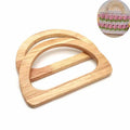 Custom Different Size Wood D Ring Fashion Decoration Solid Wooden Bags Handles