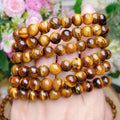 8mm Yellow Tiger Eye Bracelets Jewelry Polished Crystal Bracelet Reiki Healing Tiger Eye Bracelets for Gift