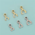 925 Sterling Silver Pendant Bail Connection Pendant Pinch Bails for Clasp Necklace Parts Making Jewelry Components