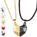 Couple Paired Magnetic Broken Heart Pendant Necklace for Couples Lover Best Friend Gift Wedding Valentine's Day Magnet Necklaces