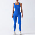 One Piece Women Yoga Gym Bodysuits High Elastic Slim Fit Long Seamless Dance Workout Ribbed Jumpsuits