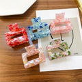SP Hot Selling Wholesale Acrylic Hairclaw Hair Accessory Five Colors Hollow Out Square Hair Claw Acetate