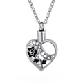 Hollow Heart Flower I Love You Urn Stainless Steel Rose Heart Memorial Urn Necklace Pendant Rose Keepsake Ashes Cremation Urn