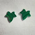 HQ Gems 15.1x16.2x1.5mm Hight Quality Double Flat Malachite Loose Gemstone Maple Leaf Malachite Stone