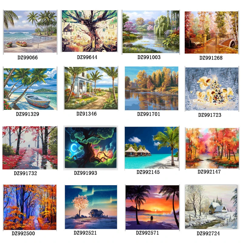 CHENISTORY Tree Series DIY Painting by Numbers Modern Wall Art Hand Painted Acrylic Picture for Home Decor 40x50cm