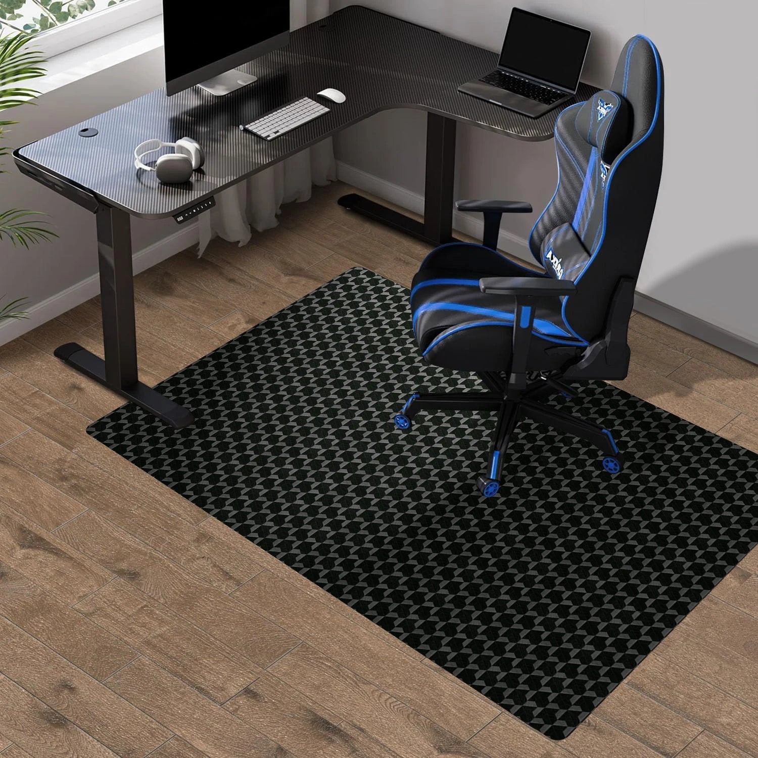 Office Chair Mat for Hard Floor 36"x48" Anti-Slip PVC Computer Chair Mat for Gaming Unique 3D Pattern Floor Protector Ru