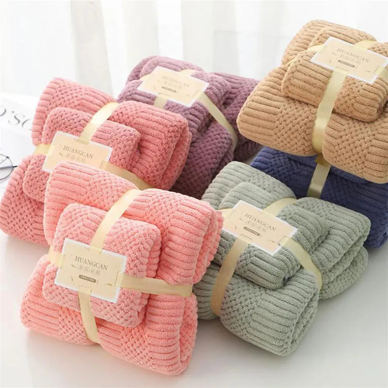 Wholesale Pineapple Towel Sets Household Strong Water Absorption Bathroom Microfiber Strong Absorption Bath Towel Set