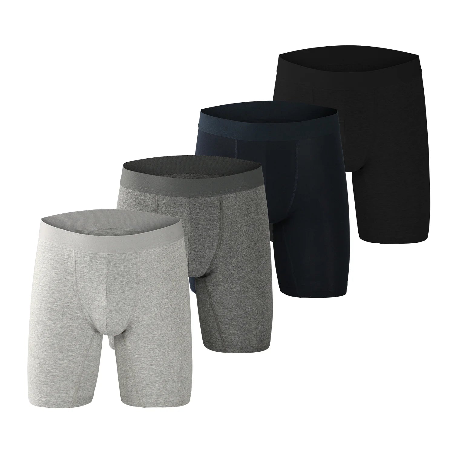 Custom Designed Men's XL 100% Cotton Knitted Breathable Boxer Briefs Plus Size with Digital Printing Logo on Waist
