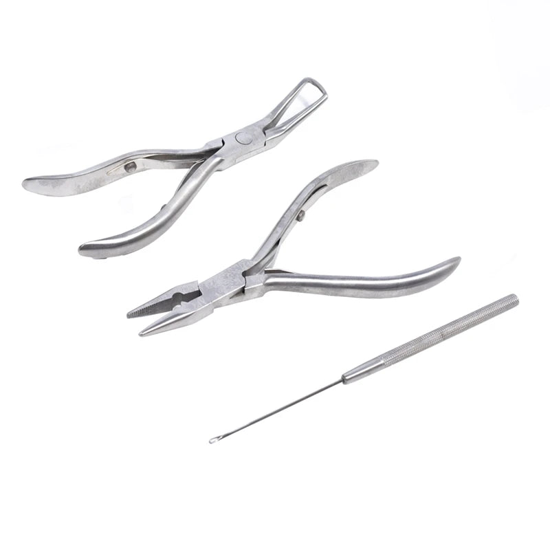 Stainless Steel Hair Extension Pliers Sets Kit With Hook Needle Hair Extensions Tools