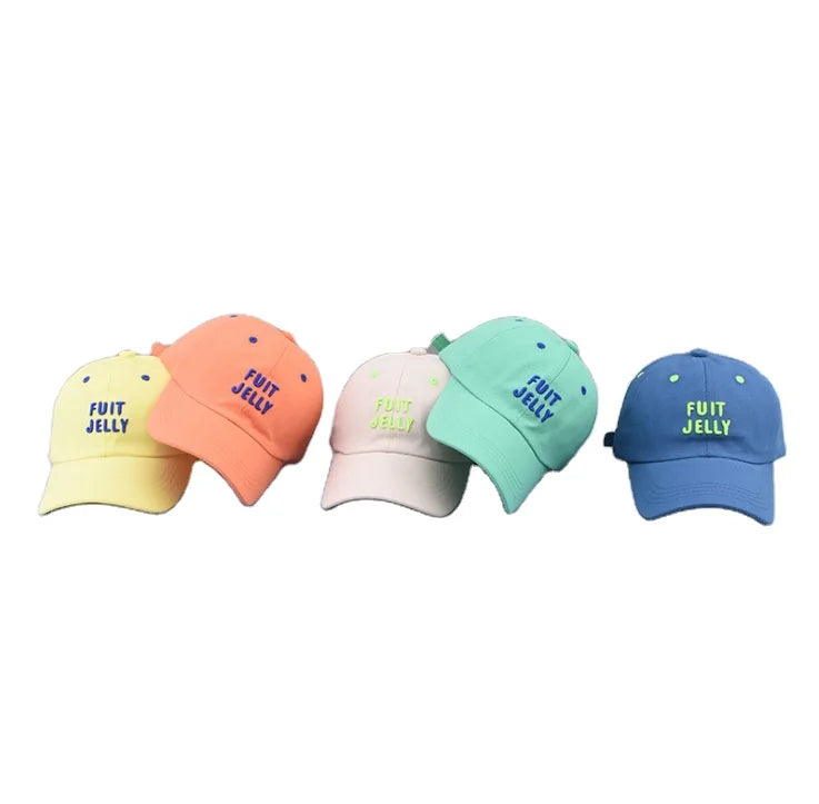 Candy Color Children's Hats Toddler Children's Customized logo Baseball Cap Children's Designer Two-color Baseball Cap