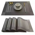 Custom Woven PVC & Polyester Blend 18x12 Inch Modern Rectangle Dining Table Placemats Washable