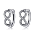 Fine Jewelry 925 Sterling Silver Oxidized Snake Infinity Hoop Earrings for Women