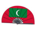 New Product Customized National Cuntry Flag Maldives Folding Bamboo Hand Held Fan