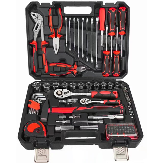 Vehicle Quick Repair Kit 92 Pcs Tool Set 24t 72t Integrated Hardware Screwdriver Pliers Wrench Sockets Set Box
