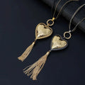 TongLing European Multi Layers Bead Chain Jewelry Wholesale Alloy Long Tassel Heart Necklace for Women