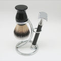 Luxury Shaving Brush Safety Razor Stand Holder Set Razor Brush Kits  Men's Safety Razor Grooming Gift Shaving Set for Men