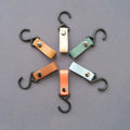 Outdoor Camping Leather Towel Rack with Triangular Shelf Scoop Hook Keychain for Drying Keychains Outdoor Hook