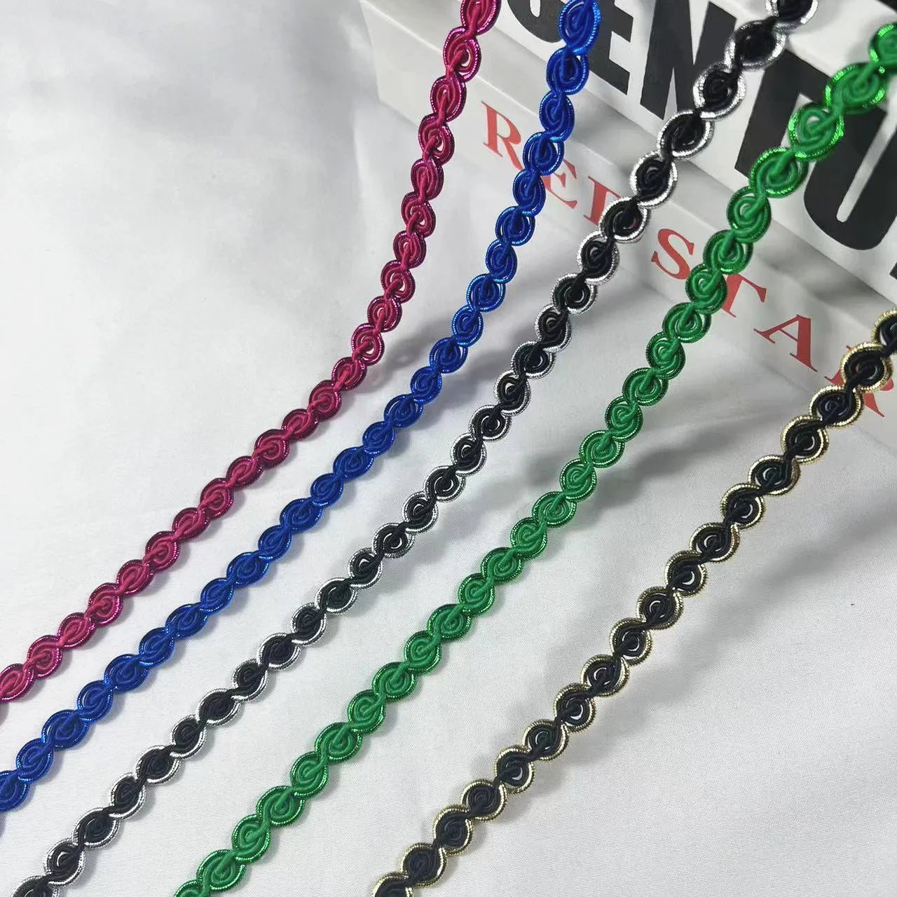 10mm DIY Home Textile Curtain Wave Braided Edge Fabric Lace Polyester Silk Pillow Clothing S Shape Twisted Cord Edge Lace Trim