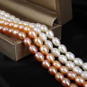 4A White Freshwater Rice Pearls 3-10mm Natural Loose Pearls for Western Romantic Style Necklaces