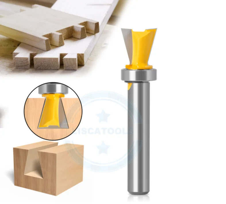 L-N261 1pcs 8mm Shank Dovetail Router Bits with Bottom Bearing Trimming Milling Cutter Woodworking Cutter